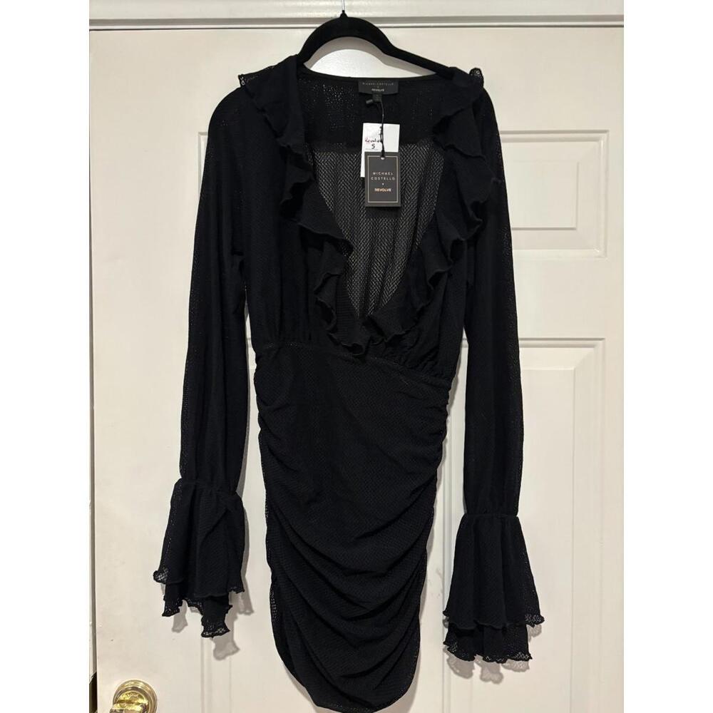 Womens sz S Michael Costello Revolve black lace fancy/cocktail dress #1294 w/tag